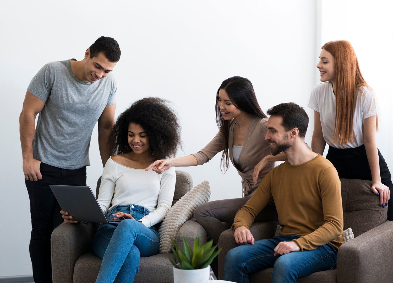 A group of people learning together